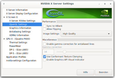 meine NVIDIA-Einstellungen meine NVIDIA-Einstellungen